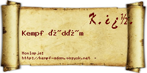 Kempf Ádám névjegykártya